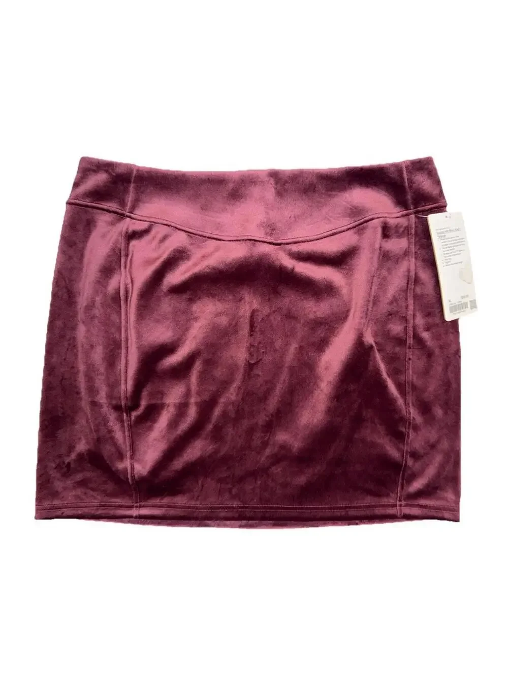 NEW Lululemon Scuba Mini Skirt Velvet Dark Red sz XL Soft holiday Goth $88